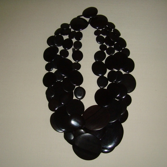 MONIES Gerda Lynggaard Multi-Strand Wooden Disc Necklace - Picture 4 of 16